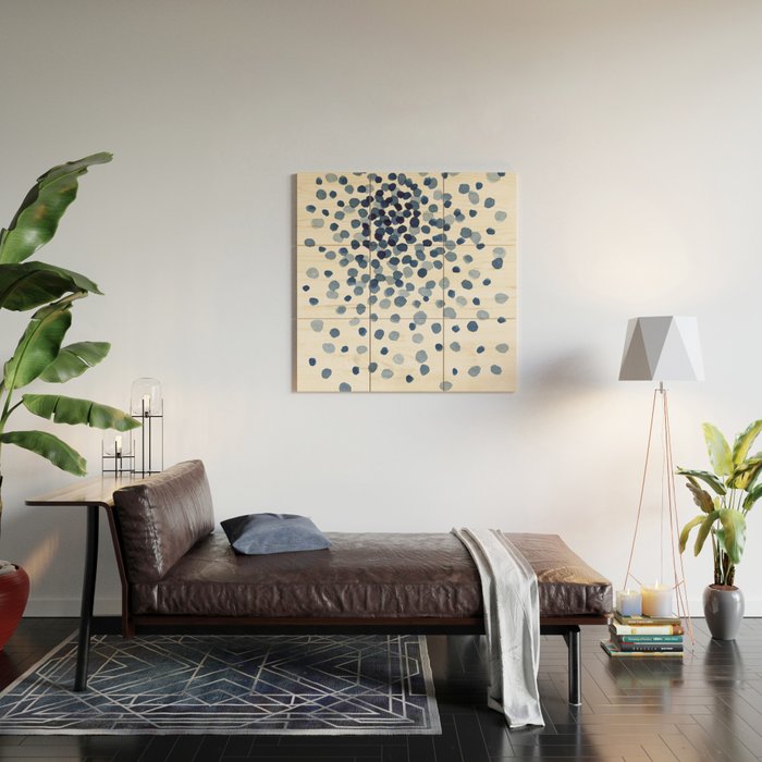Explosion of Blue Confetti Wood Wall Art Gallery Image 2