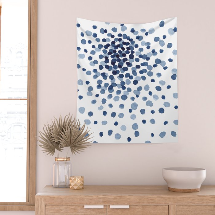 Explosion of Blue Confetti Wall Tapestry Gallery Image 2