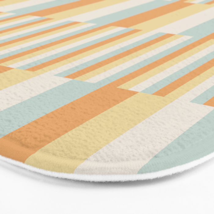Mixed Stripes Pattern VIII Retro Pastel Bath Mat Gallery Image 3