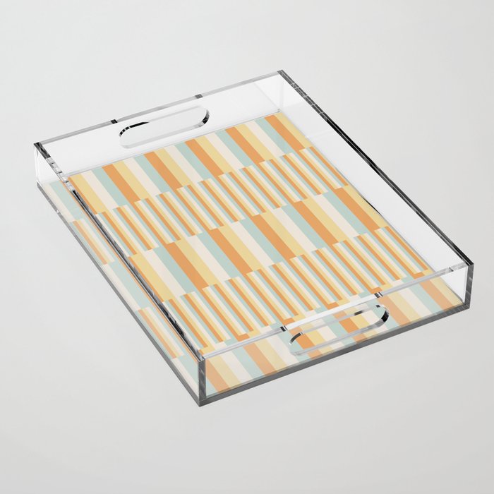 Mixed Stripes Pattern VIII Retro Pastel Acrylic Tray Gallery Image 1