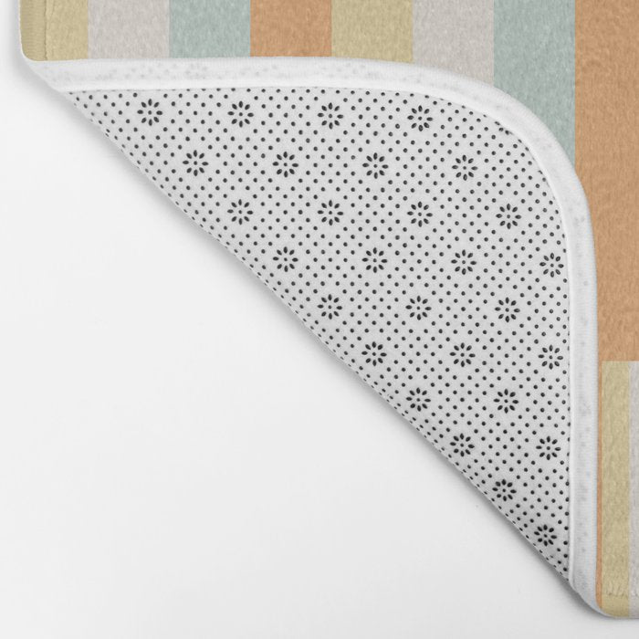 Mixed Stripes Pattern VIII Retro Pastel Bath Mat Gallery Image 2