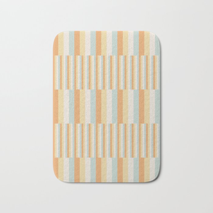 Mixed Stripes Pattern VIII Retro Pastel Bath Mat Gallery Image 1
