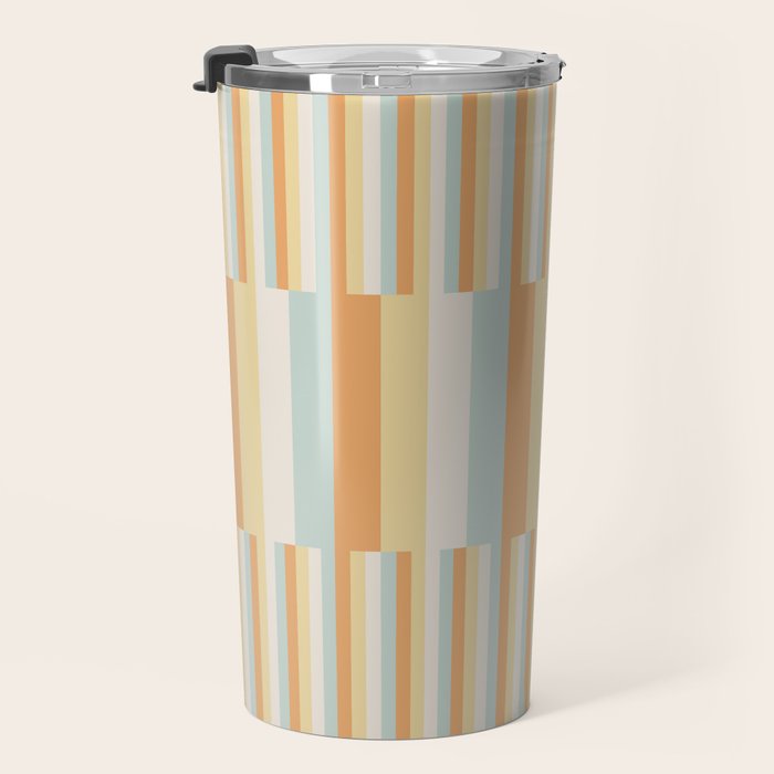 Mixed Stripes Pattern VIII Retro Pastel Travel Mug Gallery Image 3