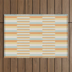 Mixed Stripes Pattern VIII Retro Pastel Outdoor Rug Gallery Image 1