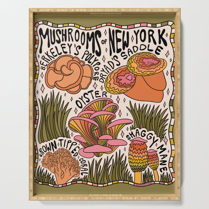 Mushrooms of New York Serving Tray Gallery Image 1