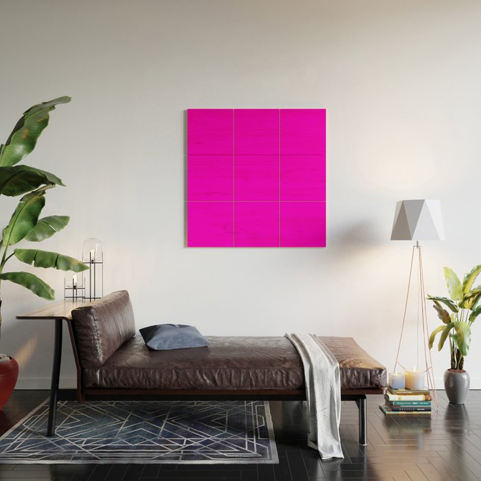 Fluorescent Neon Hot Pink Wood Wall Art Gallery Image 2