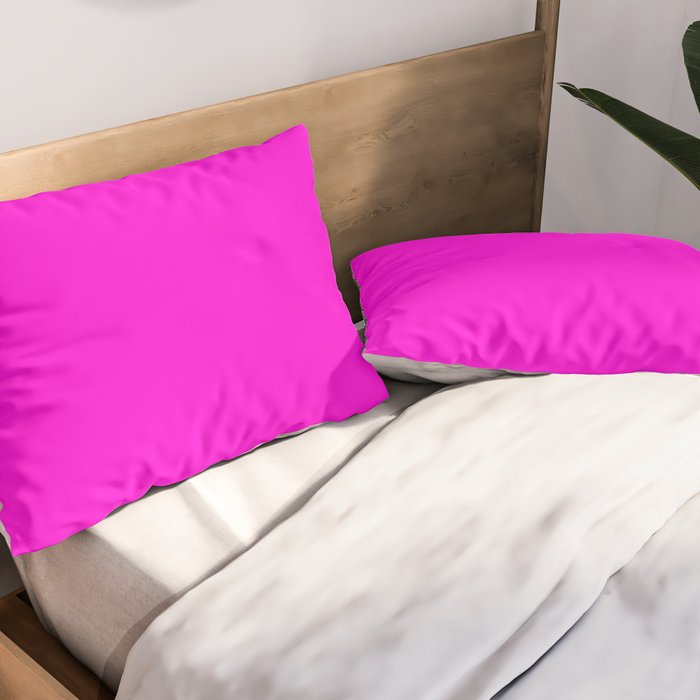 Fluorescent Neon Hot Pink Pillow Sham Gallery Image 2