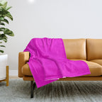 Fluorescent Neon Hot Pink Throw Blanket Gallery Image 1