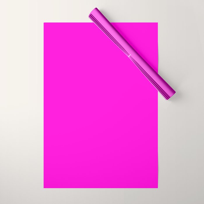 Fluorescent Neon Hot Pink Wrapping Paper Gallery Image 1