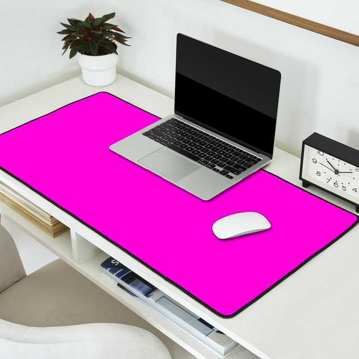 Fluorescent Neon Hot Pink Desk Mat Gallery Image 2