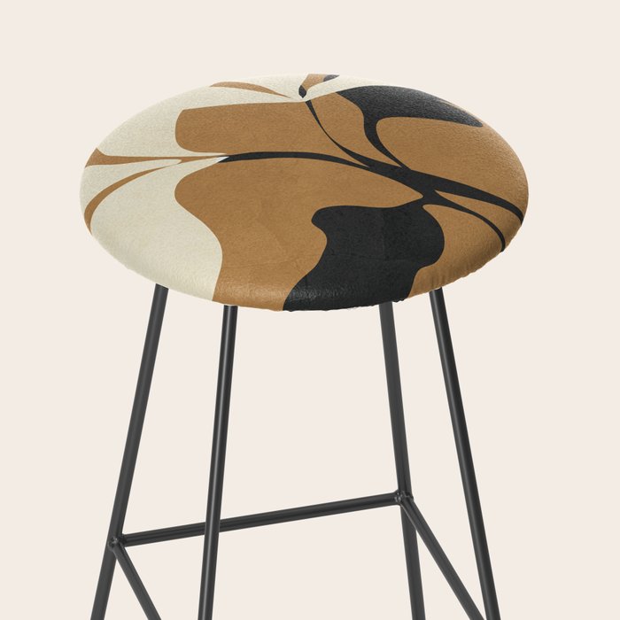 Abstract Modern Flowers 1 Stool Gallery Image 2