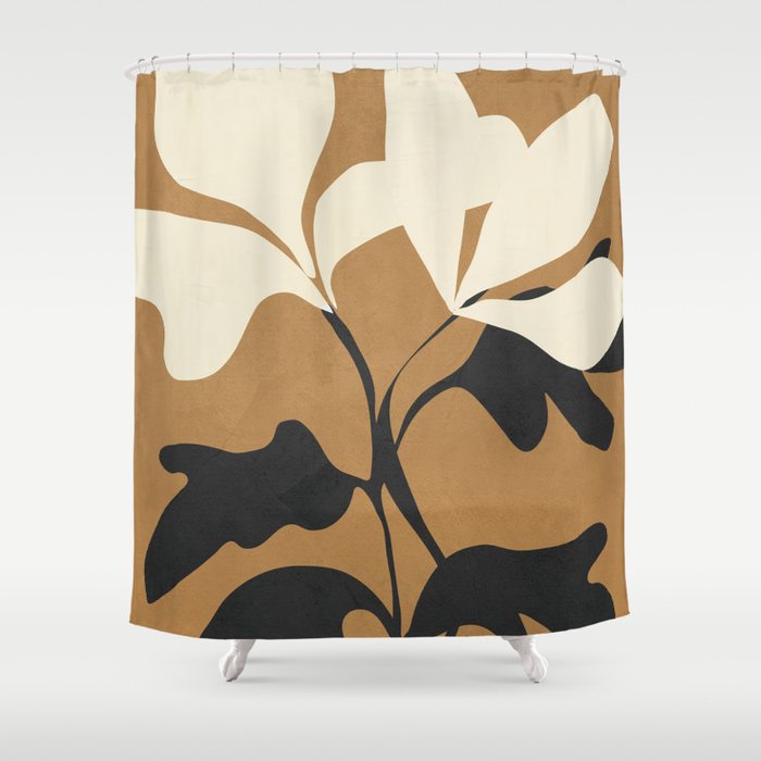 Abstract Modern Flowers 1 Shower Curtain Gallery Image 1