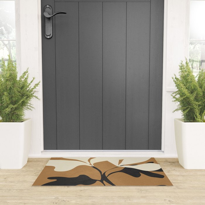 Abstract Modern Flowers 1 Welcome Mat Gallery Image 3