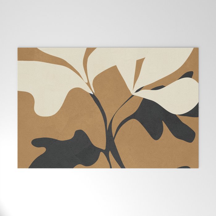 Abstract Modern Flowers 1 Welcome Mat Gallery Image 1