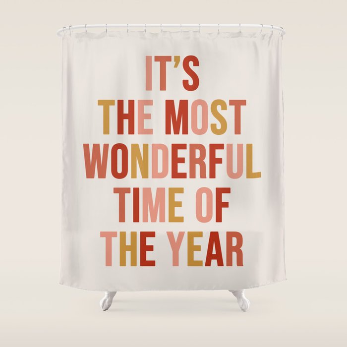 Most Wonderful Time Multi Colored Warm Shower Curtain Gallery Image 1