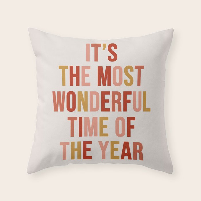 Most Wonderful Time Multi Colored Warm Throw Pillow Gallery Image 6