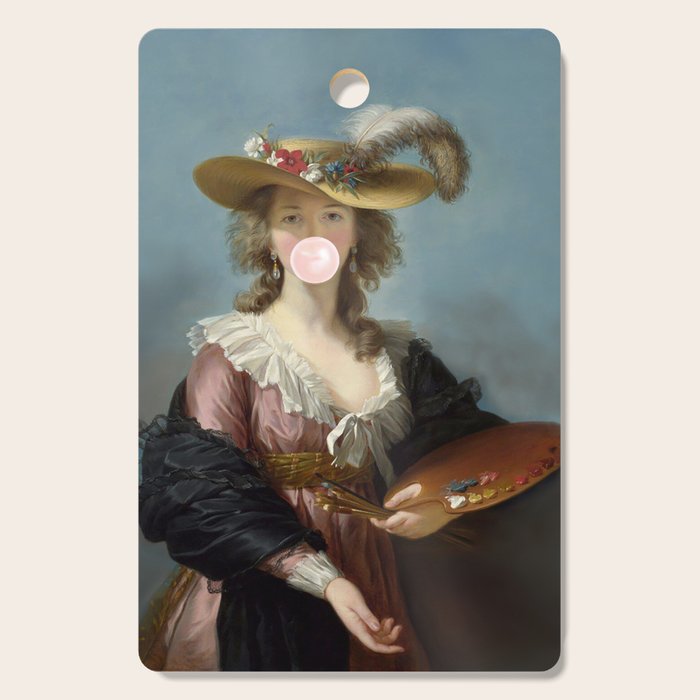 Bubble Gum Diva in a Straw Hat Cutting Board Gallery Image 1
