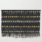 Boho Mudcloth Dots Pattern, Black and Gold Wall Hanging Gallery Image 1