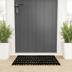 Boho Mudcloth Dots Pattern, Black and Gold Welcome Mat Gallery Image 3