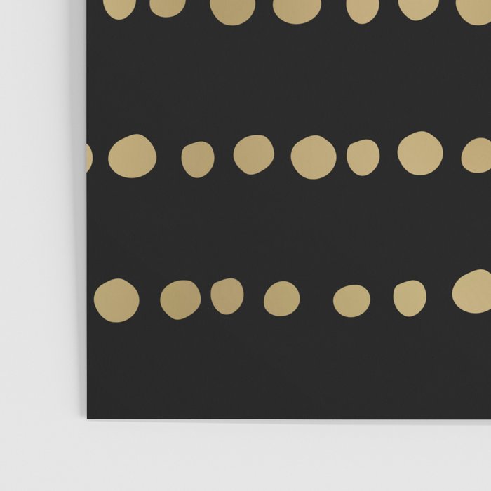 Boho Mudcloth Dots Pattern, Black and Gold Poster Gallery Image 3
