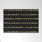 Boho Mudcloth Dots Pattern, Black and Gold Welcome Mat Gallery Image 1