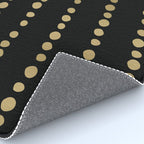 Boho Mudcloth Dots Pattern, Black and Gold Rug Gallery Image 4