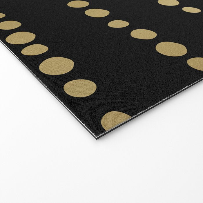 Boho Mudcloth Dots Pattern, Black and Gold Welcome Mat Gallery Image 2