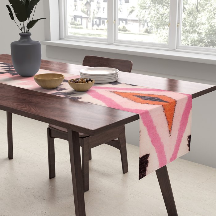 Moroccan Berber Rug Design No.65 - Multicolor, Pink Table Runner Gallery Image 2