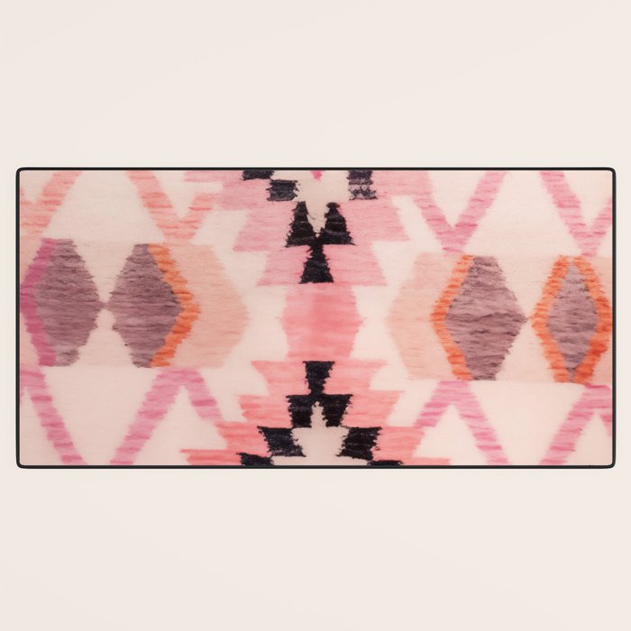 Moroccan Berber Rug Design No.65 - Multicolor, Pink Desk Mat Gallery Image 3