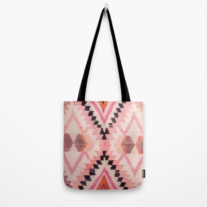 Moroccan Berber Rug Design No.65 - Multicolor, Pink Tote Bag Gallery Image 2