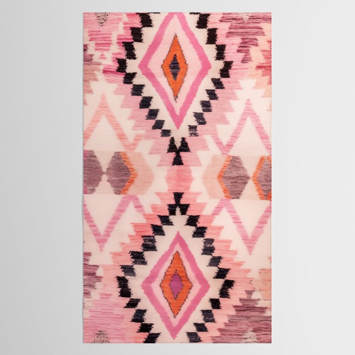 Moroccan Berber Rug Design No.65 - Multicolor, Pink Tablecloth Gallery Image 2