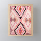 Moroccan Berber Rug Design No.65 - Multicolor, Pink Mini Art Print Gallery Image 1