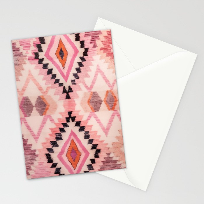 Moroccan Berber Rug Design No.65 - Multicolor, Pink Stationery Card Gallery Image 2