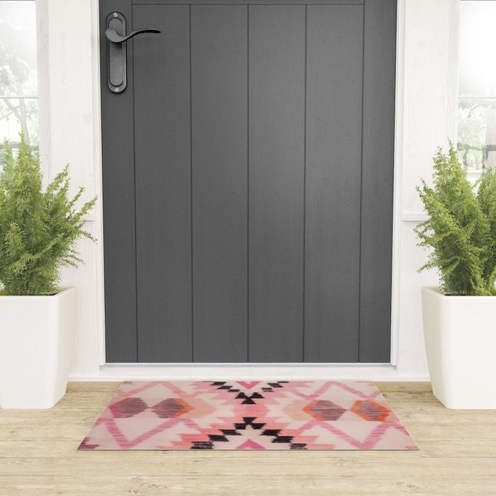 Moroccan Berber Rug Design No.65 - Multicolor, Pink Welcome Mat Gallery Image 3