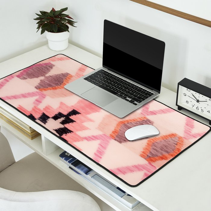 Moroccan Berber Rug Design No.65 - Multicolor, Pink Desk Mat Gallery Image 2