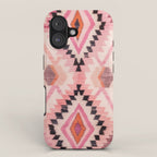 Moroccan Berber Rug Design No.65 - Multicolor, Pink iPhone Case Gallery Image 1