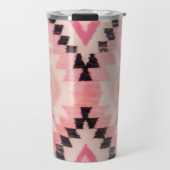 Moroccan Berber Rug Design No.65 - Multicolor, Pink Travel Mug Gallery Image 1