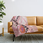 Moroccan Berber Rug Design No.65 - Multicolor, Pink Throw Blanket Gallery Image 1