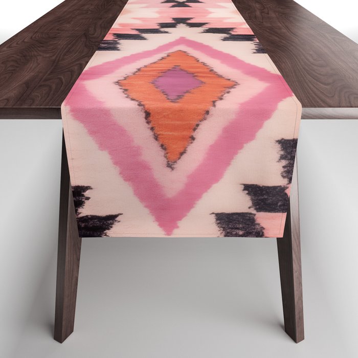 Moroccan Berber Rug Design No.65 - Multicolor, Pink Table Runner Gallery Image 1