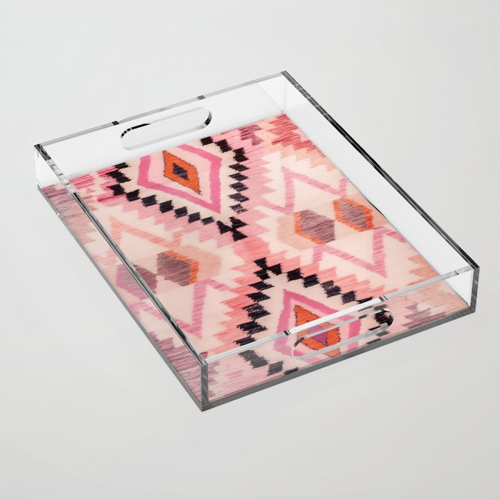 Moroccan Berber Rug Design No.65 - Multicolor, Pink Acrylic Tray Gallery Image 1
