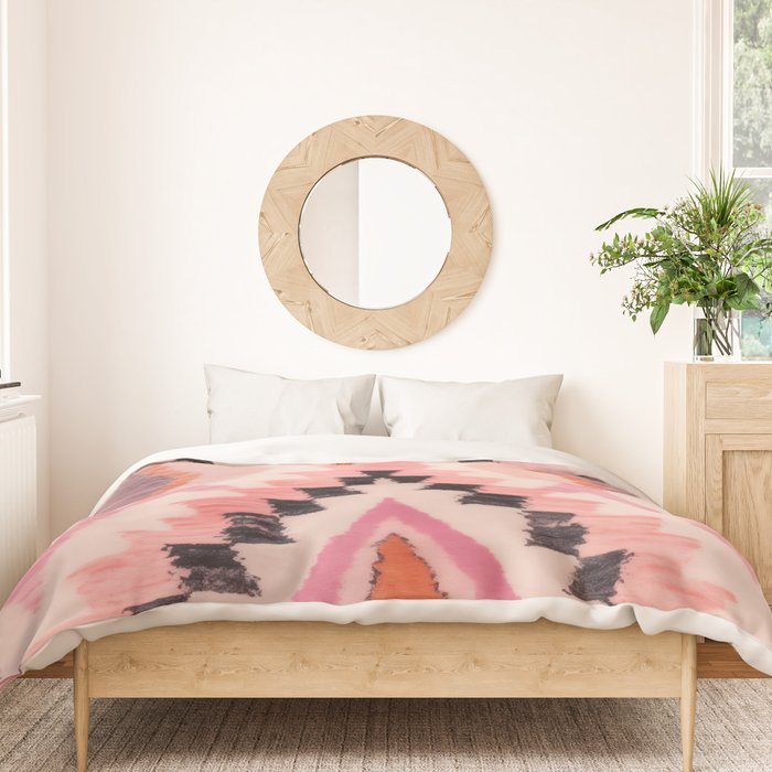 Moroccan Berber Rug Design No.65 - Multicolor, Pink Duvet Cover Gallery Image 3