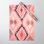 Moroccan Berber Rug Design No.65 - Multicolor, Pink Wrapping Paper Gallery Image 1