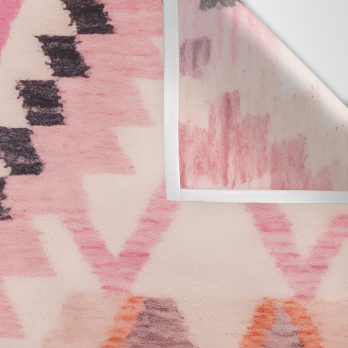 Moroccan Berber Rug Design No.65 - Multicolor, Pink Wall Tapestry Gallery Image 3