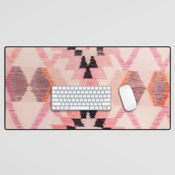 Moroccan Berber Rug Design No.65 - Multicolor, Pink Desk Mat Gallery Image 1