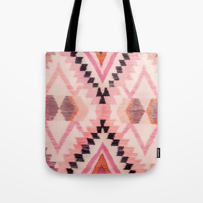 Moroccan Berber Rug Design No.65 - Multicolor, Pink Tote Bag Gallery Image 1