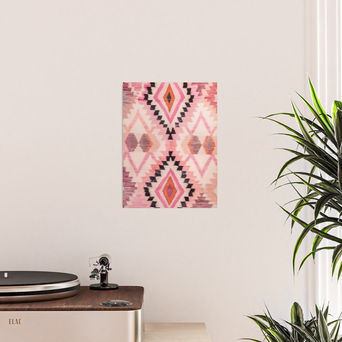 Moroccan Berber Rug Design No.65 - Multicolor, Pink Poster Gallery Image 2