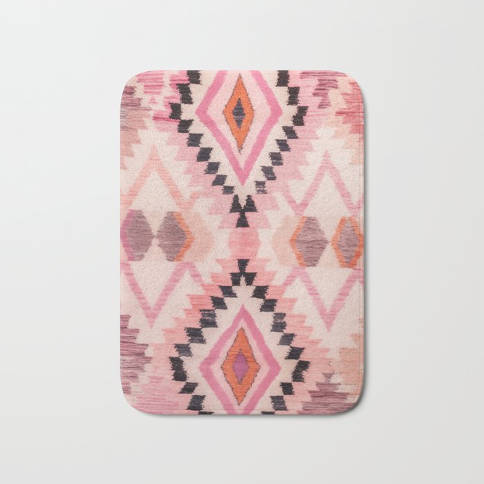 Moroccan Berber Rug Design No.65 - Multicolor, Pink Bath Mat Gallery Image 1