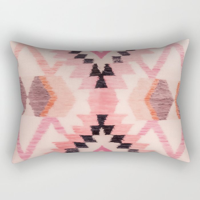 Moroccan Berber Rug Design No.65 - Multicolor, Pink Rectangular Pillow Gallery Image 1