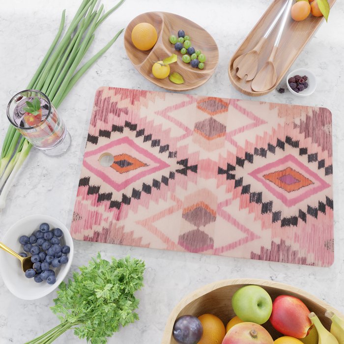 Moroccan Berber Rug Design No.65 - Multicolor, Pink Cutting Board Gallery Image 2