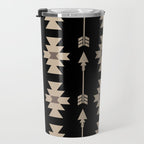 Southwestern Arrow Pattern 233 Black and Beige Travel Mug Gallery Image 3